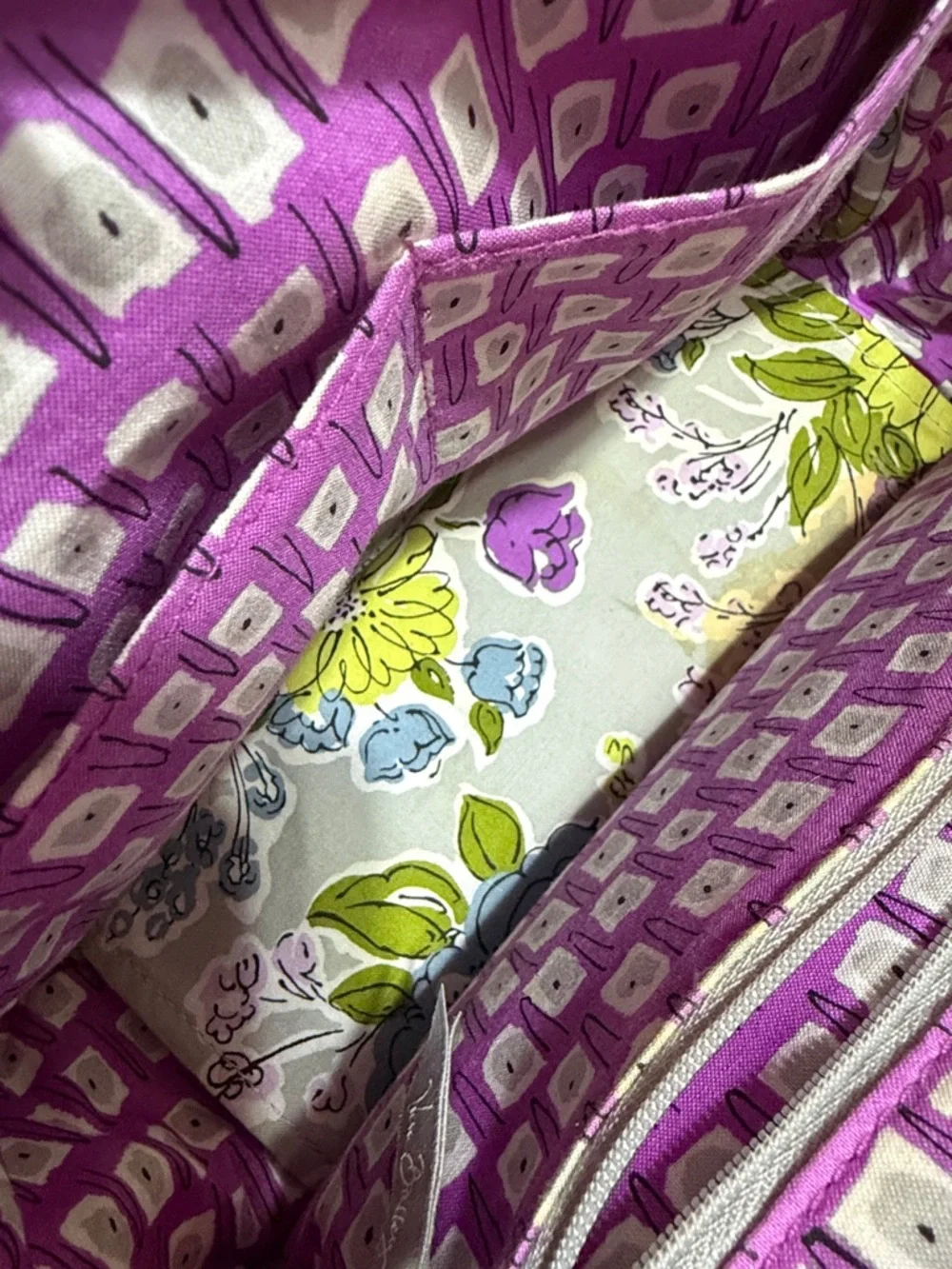 Vera Bradley”Watercolor” Bowler Satchel Bag -Retired Floral Pattern EUC